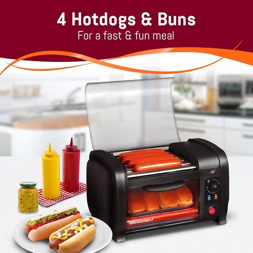 Hot Dog Roller Machine Cooker Toaster Oven Stainless Steel Roller Sausage Warmer - Picture 2 of 6