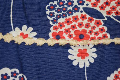 Vintage Romper Womens M Navy Butterfly Floral Playsuit Skort Sleeveless 60s - Picture 3 of 10
