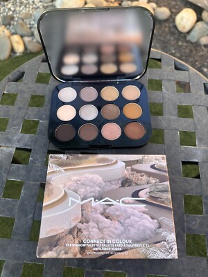 MAC Connect Color 12-Pan Eyeshadow Palette Unfiltered Nudes Full Size NIB $56