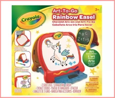 Crayola TABLE TOP Rainbow ART EASEL - 2 SIDES + Storage - Dry Erase & Chalk