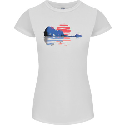 Guitar Reflection Gitarrist Akustik Bass Damen Petite Cut T-Shirt