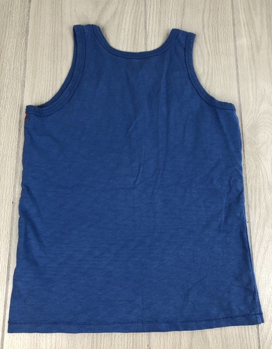 Gap Kids Boys Size 10-11 Large Sleeveless Shirt Tank Top Blue With Waves Graphic - Picture 7 of 7