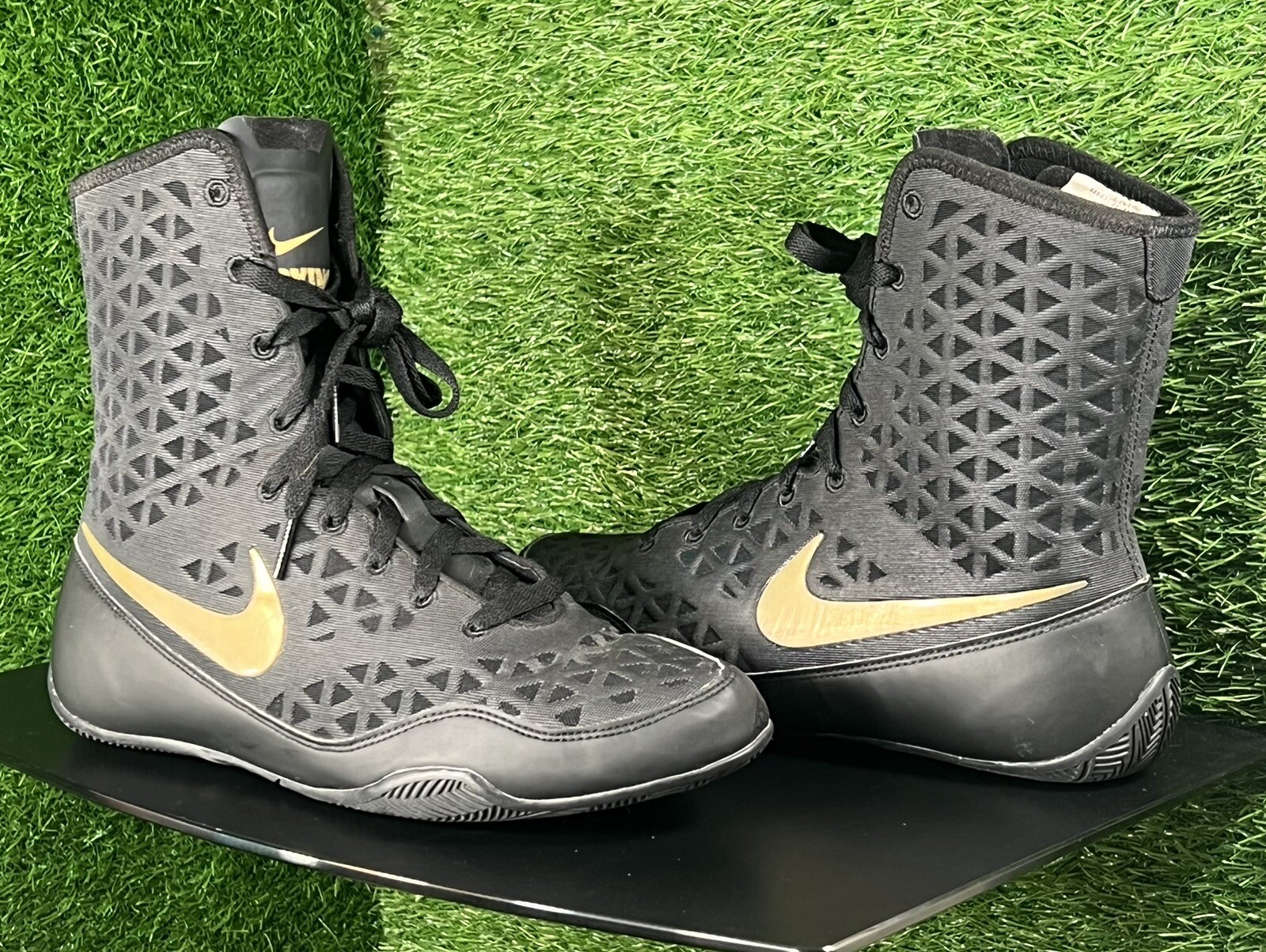 Nike KO Boxing Shoes Boots Black/ Gold 839421001 Men… Gem
