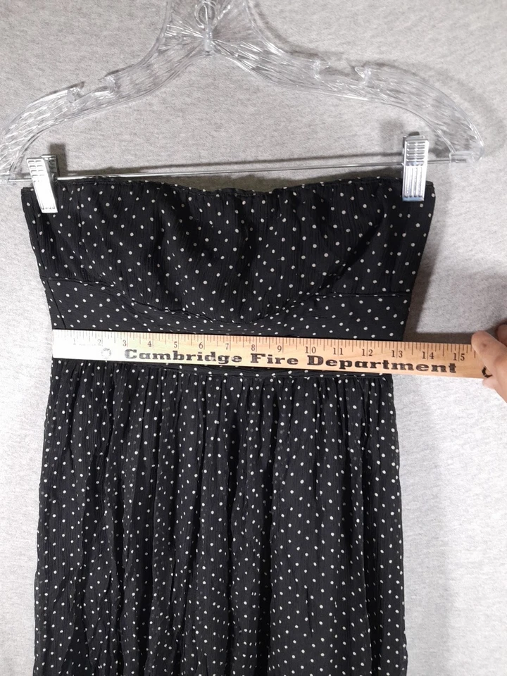 Vestido J Crew para mujer Emily seda gasa lunares sin tirantes Foto 3 de 4