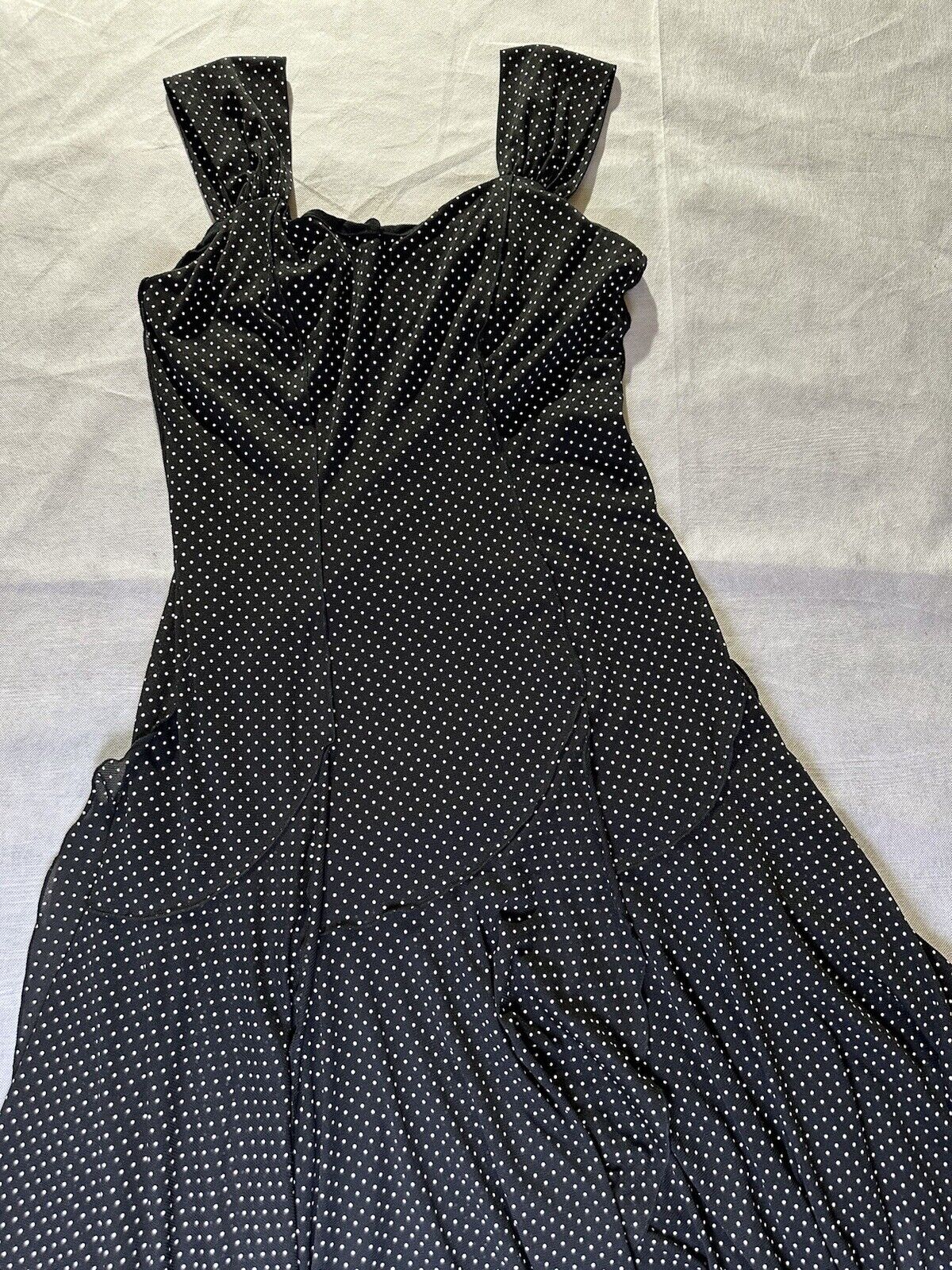 Stilleto Maxi Polka Dot Dress Double Split Size E… - image 5