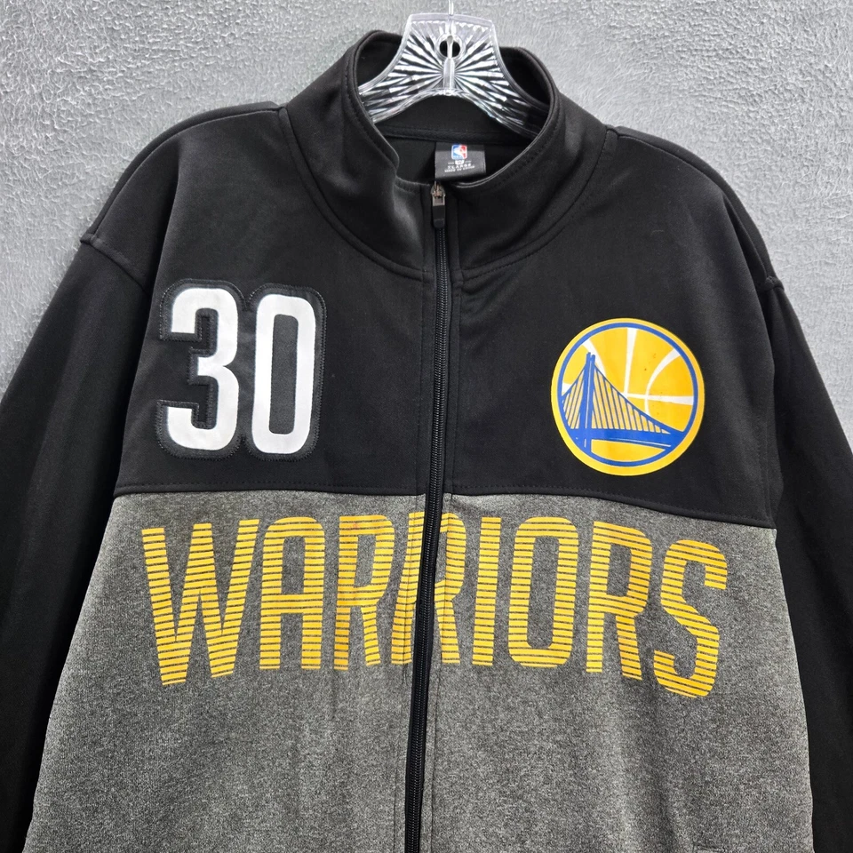 Chaqueta Golden State Warriors Hombre XL Gris Logo UNK Stephen Curry 30 Track Foto 2 de 4