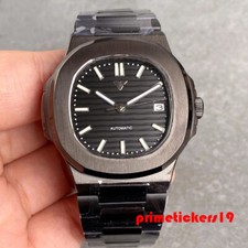 Tandorio 40mm Black Pvd Square NH35A Date Automatic Watch for Men Sapphire Lume