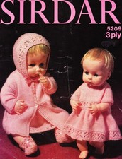 VINTAGE BABY DOLL SET 14" To 20" / 3ply - COPY doll knitting pattern
