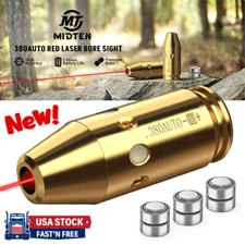 MidTen Red Laser Bore Sight Kit 380AUTO Red Dot Boresighter with 6pcs Batteries
