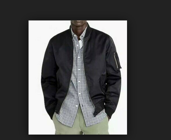 J Crew Wallace & Barnes MA-1 bomber jacket Night Black C1174 Small