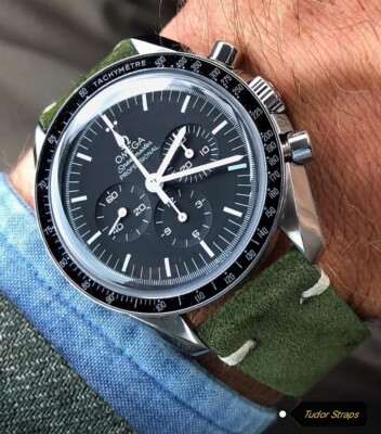 Omega Speedmaster Suede Leather Watch Strap For Moon Watch