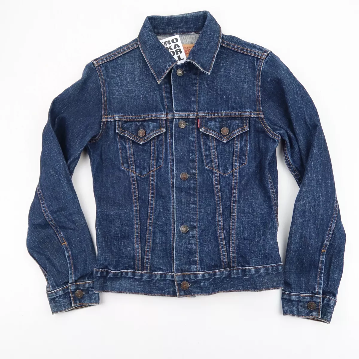 LEVIS 78500 red tab denim trucker jacket blue Slim Fit SIZE M