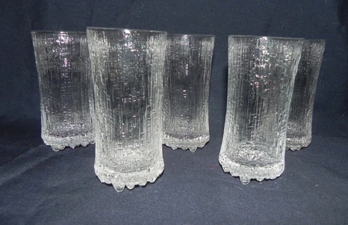 5 Vintage Iittala Ultima Thule, MCM Champaign Glasses By Tapio Wirkkala, Finland