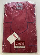 Pajamas JC Penney Vintage 1980s NOS Austin Manor Red Korea XL Long Sleeve
