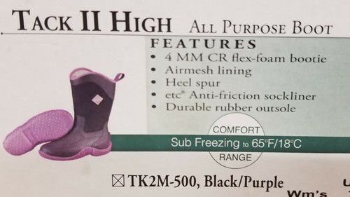 Muck Boot Women's Tack II Mid Boot Black / Purple Size 6’s - Picture 4 of 4