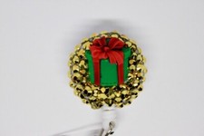 Christmas Present Santa Badge Reel ID Holder Nurse Teacher Holiday