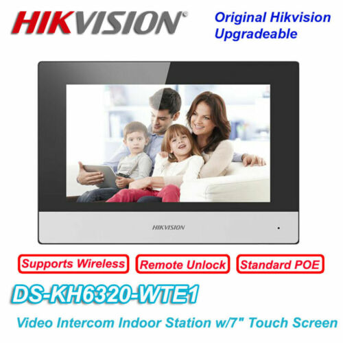 Hikvision DS-KH6320-WTE1 7" Video Intercom Indoor Station Wireless Monitor PoE - Afbeelding 1 van 6