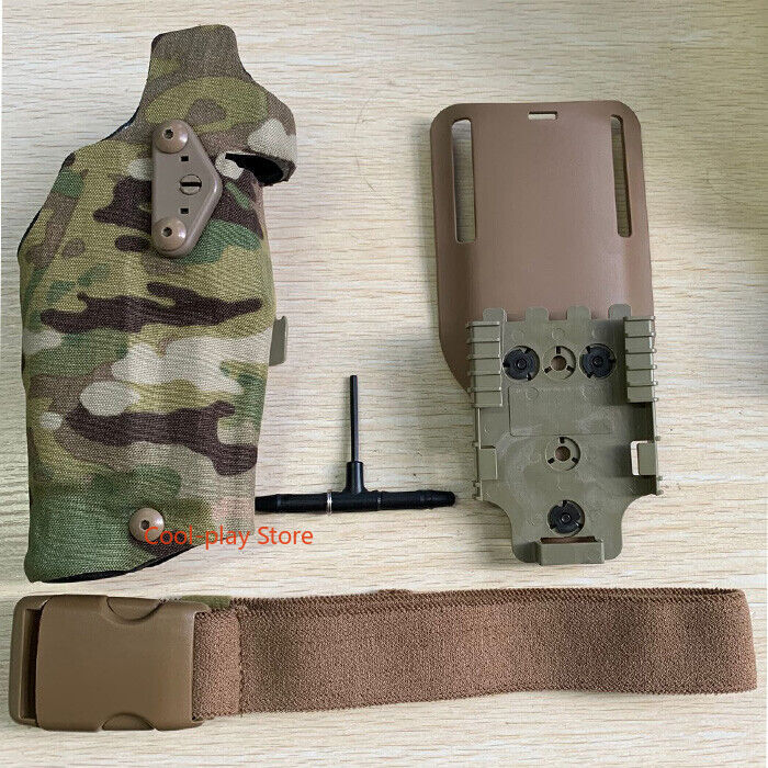 Gunyoo G17 Holster De Jambe Avec Plaque QLS – Compatible Lampe X300/X300U, Pour Airsoft, Tir Sportif, Chasse