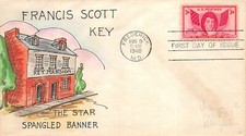 962 3c Francis Scott Key Mellone #40, Mae Weigand hand painted [377775]