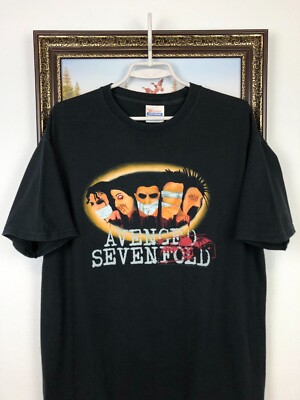Vintage Y2K 2000s Avenged Sevenfold Band Shirt Over Print Tee