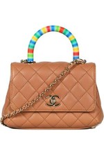 Chanel Tan 2021 Coco Handle Extra Mini Quilted Leather Shoulder Bag