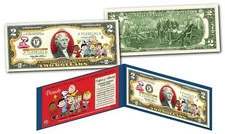THE PEANUTS GANG $2 U.S. Bill - Charlie Brown with Snoopy - Woodstock - FRANKLIN