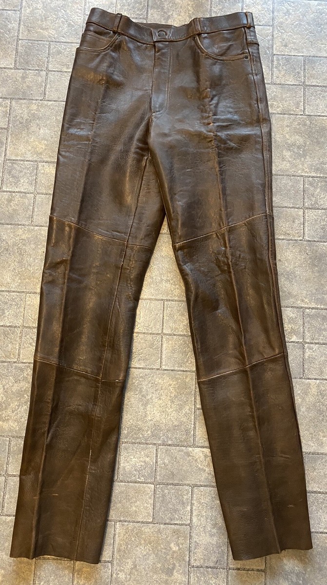VTG Vintage Clout Leather Pants Brown Men’s Size 33 Made In Korea