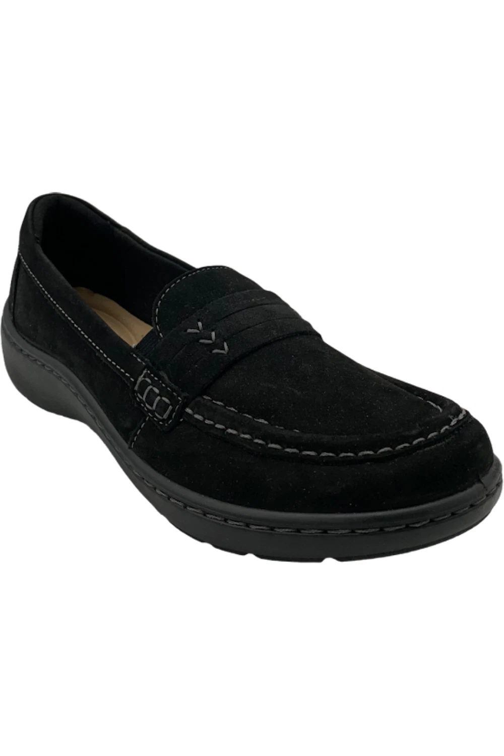 Mocassini slip on in pelle scamosciata Clarks Collection Cora Ashly Nero