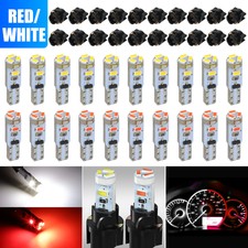 10x T5 74 17 37 Led Instrument Gauge Cluster Dash Light Bulbs Sockets Whitered