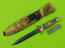 Vintage US Gerber MK2 Guardian II Camo Fighting Knife w/ Sheath Stone