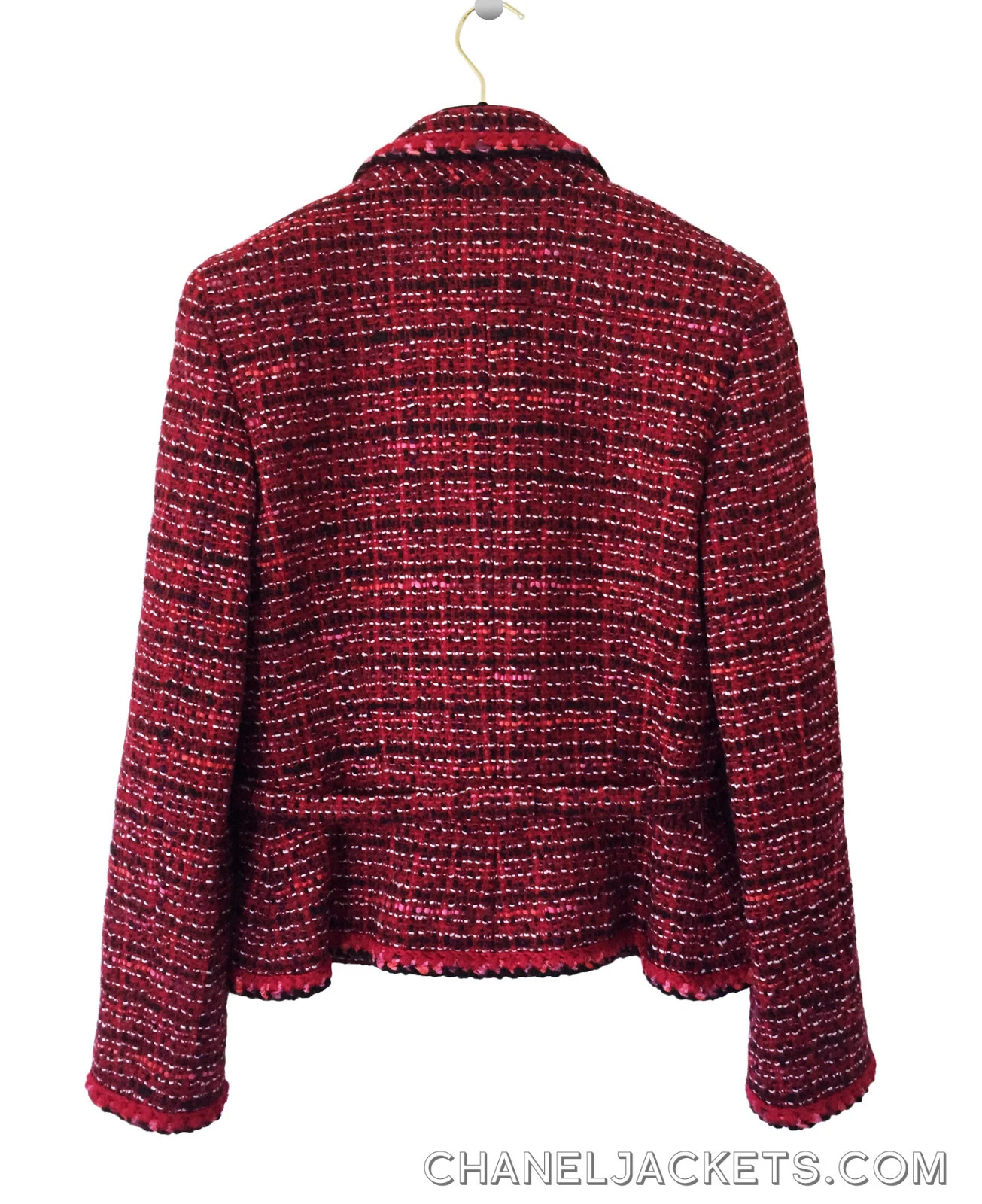 $3.995 GIACCA CHANEL VINTAGE rossa multi tweed * FR 28 US 2 4 ~ IMMACOLATA