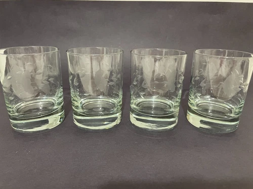 Princess House Heritage 10 oz Flat Tumblers #524 - Set of (4) - Exc!