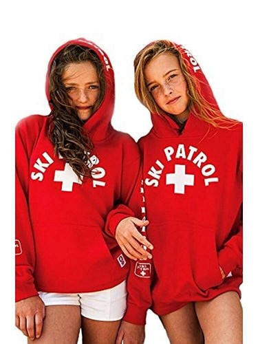 Ski Patrol Kids Sweatshirt Hoodie (Red) - Picture 2 of 6