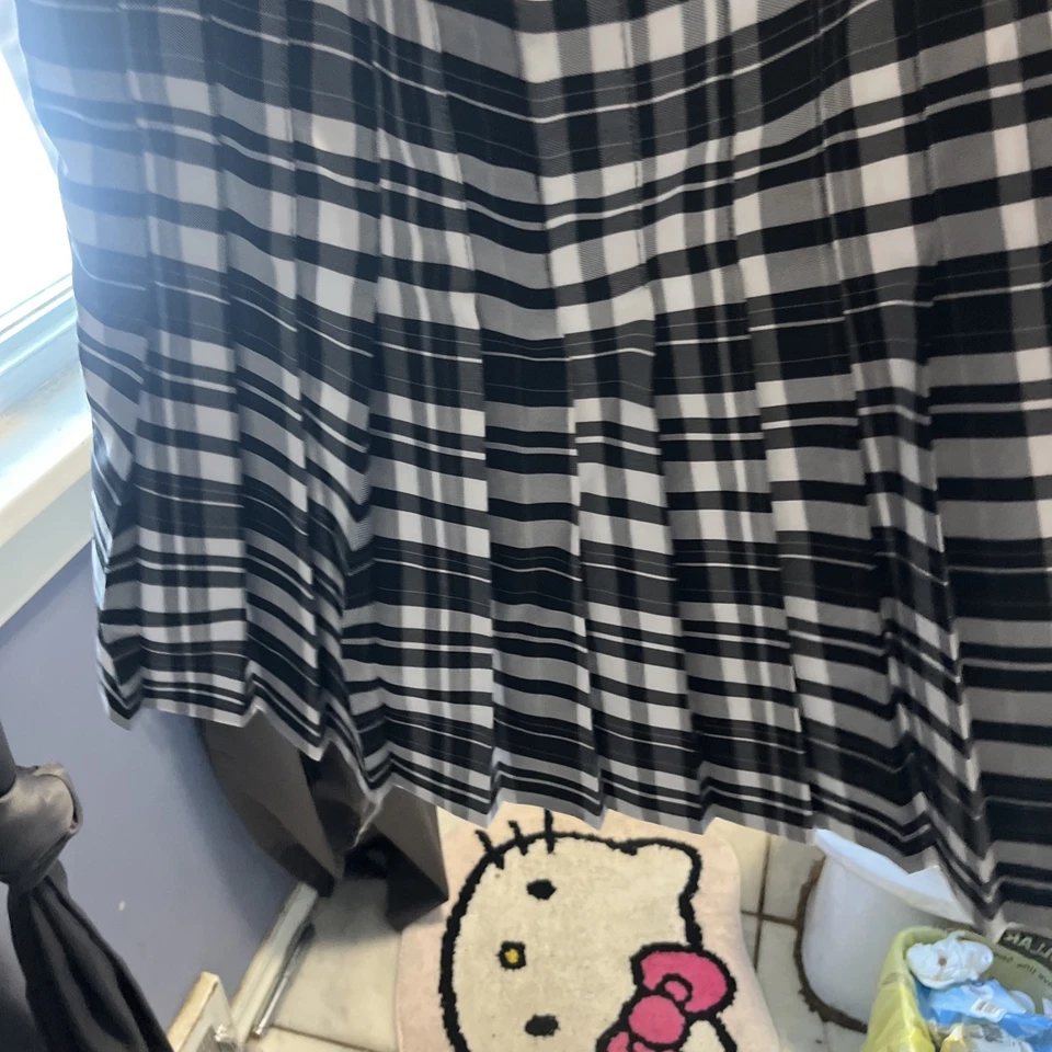 Plaid Pleated Mini Skirt Black/Gray, Punk/Goth, Size Xl - Image 3 of 4