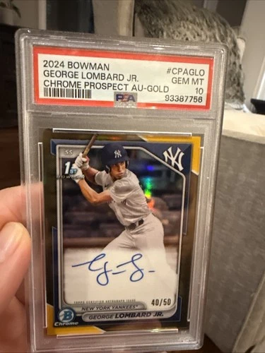 2024 Bowman Chrome 1st Auto TRUE GOLD /50 - George Lombard Jr. PSA 10