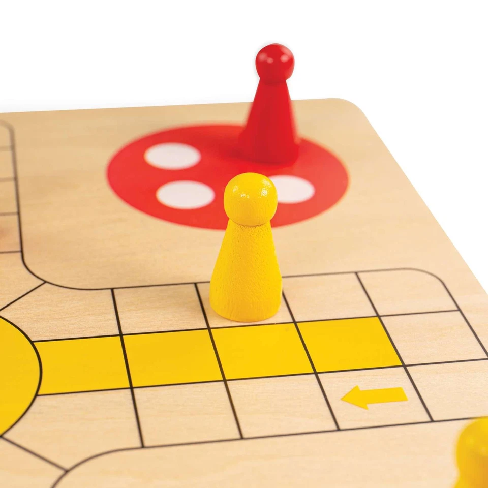 Bigjigs Toys Wooden Traditional Ludo Toy Game Play Set - Image 3 of 4