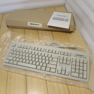 NOS NIB Retro Vintage Micron NMB RT2258TW Windows Wired PS2 Keyboard 070725