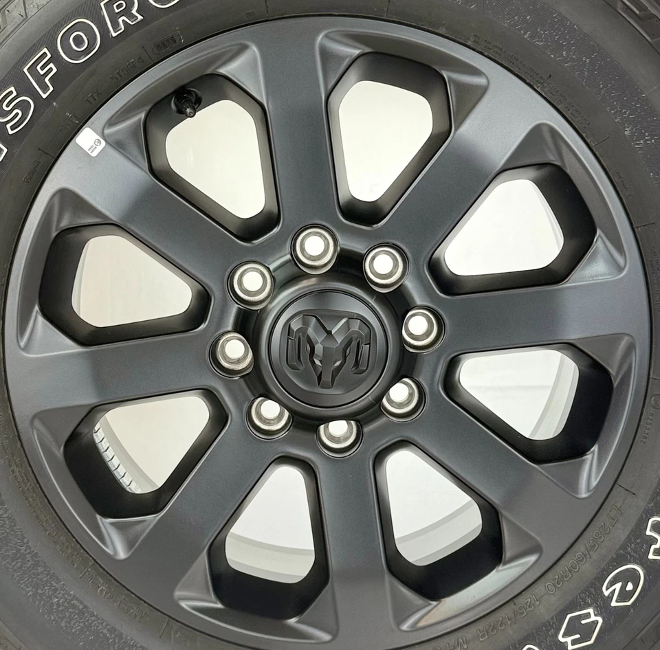 New Takeoff 20" Dodge Ram 2500 3500 OEM Black Wheels Firestone 285/60R20 AT Tire - Image 2 of 4