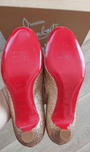 Zapatos de salón Christian Louboutin cinta de tacón beige brillante EU34.5/US4.5 95684c - Imagen 6 de 24