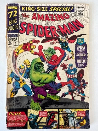 Amazing Spiderman King Size Annual #3 (1966 Avengers/Hulk App.) KEY Silver Age