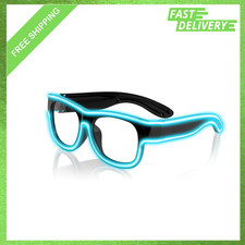 Wireless LED Light Up Glasses, Glow in Dark, 3 Modes, USB Rechargeable, Party