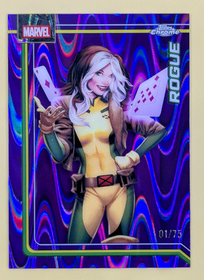 2026 Topps Chrome Marvel Comics ROGUE #099 Purple RayWave Refractor /75 BOOKEND