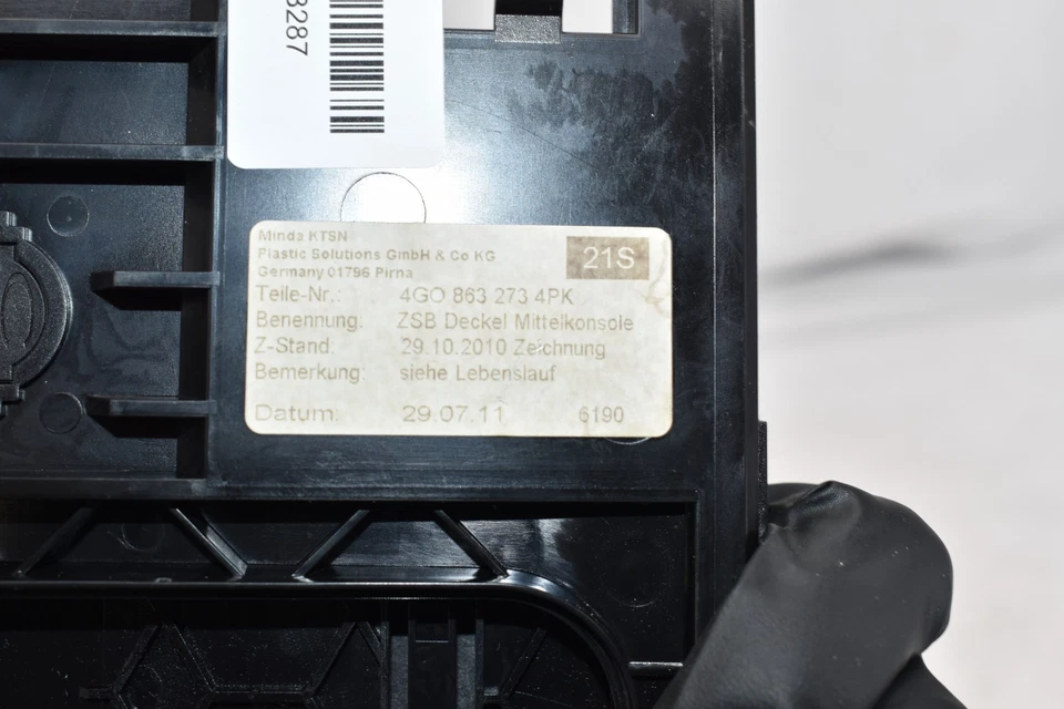 AUDI A6 QUATTRO C7 2012-2018 consola central contenedor de almacenamiento cenicero cubierta moldura OEM Foto 4 de 4