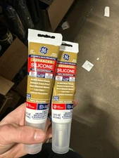 GE Advanced Silicone Caulk for Kitchen & Bathroom, Clear 2.8 fl 2 pack