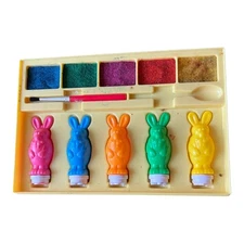 VTG Dudleys 1996 Press and Print Easter Decorating Kit Retro Fun Stamp Paint