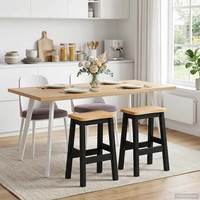 Barhocker Ekai 2Er Set Schwarz 40X29X63 Cm Hohe Sitzgelegenheit