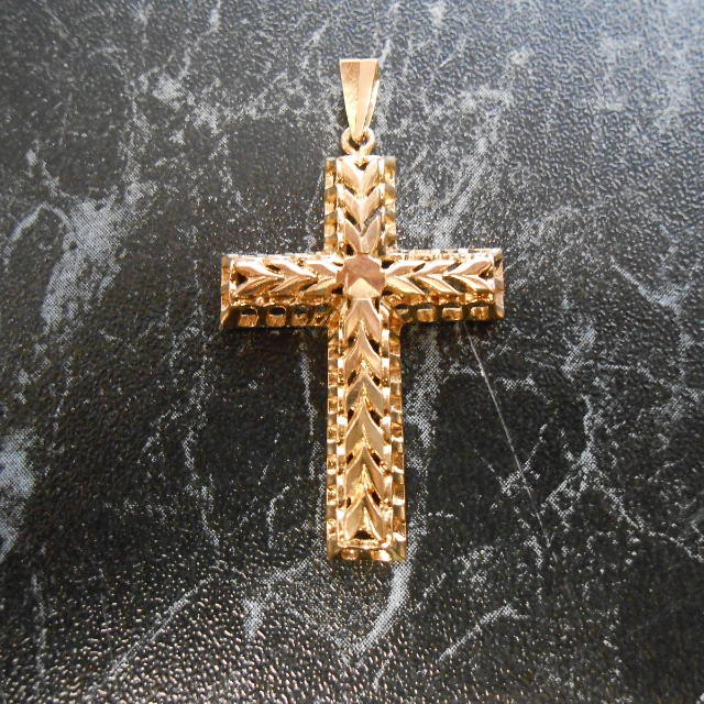 Pendentif croix or 18 carat