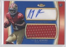 2012 Topps Finest Jumbo Relic Blue Refractor 12/99 AJ Jenkins #AJR-AJJ Auto 0v1