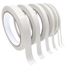 Double Sided Tape for Crafts, 6 Rolls 3mm/ 5mm/ 8mm/ 10mm/ 12mm/ 15mm, White 