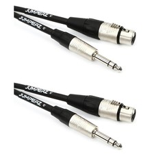 JUMPERZ JBTRSXF-5 Blue Line Patch Cable 2-Pack - XLR Female to TRS Male - 5